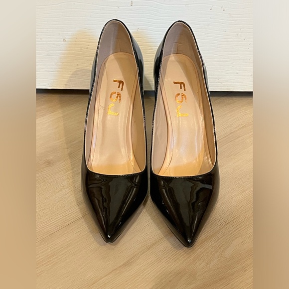 FSJ Women Bridal Pointed Toe Chunky High Heel Crystal Pumps Slip on Wedding Thic - Picture 10 of 12